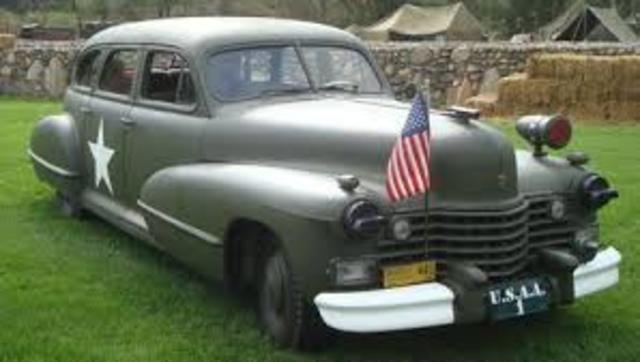 El Cadillac de Eisenhower con el guión con las cinco estrellas de grado, matrícula USAA 1
