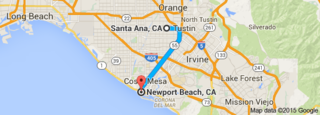 From Santa Ana to Newport Beach CA