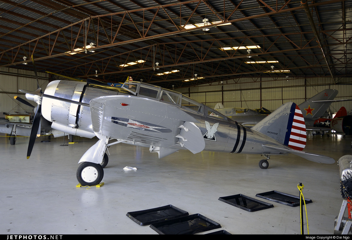 Seversky P-35AT-12 conservado en el Planes of Fame en Chino Airport, California