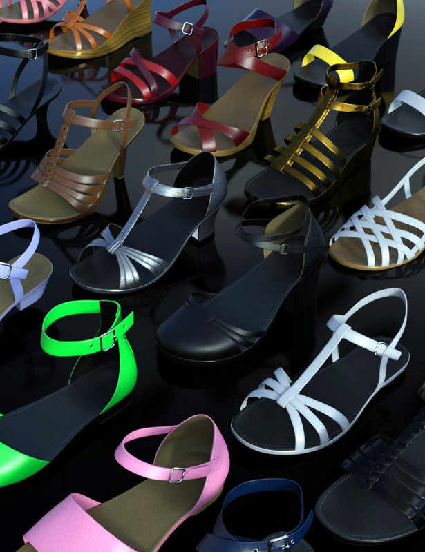 00 main summer footwear collection genesis 2 3 8 females daz3d