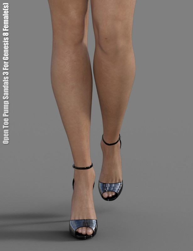 Open Toe Pump Sandals 3 for Genesis 8 Female(s)