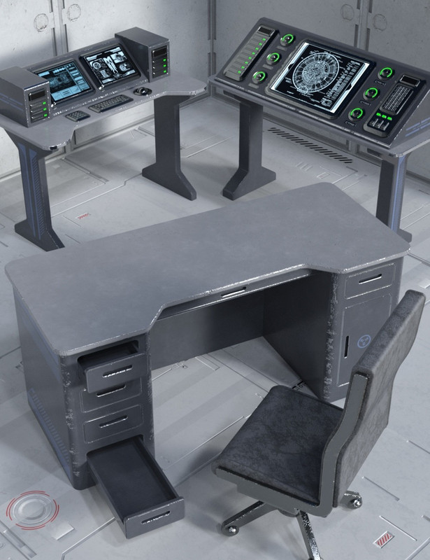 00 main sci fi desks and chair daz3d