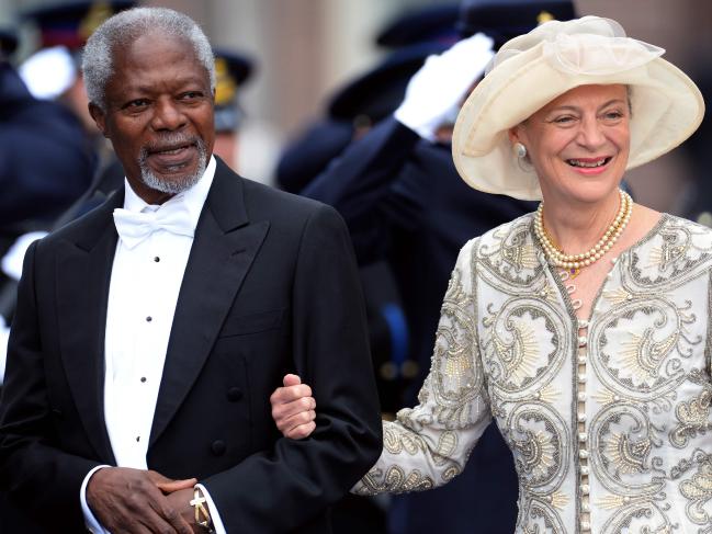 Kofi Annan with his wife Nane Annan