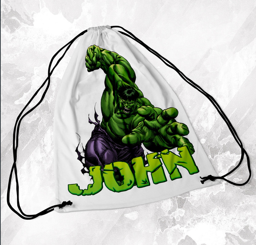 Personalised Incredible Hulk Gym//School//PE//Swim Drawstring Bag