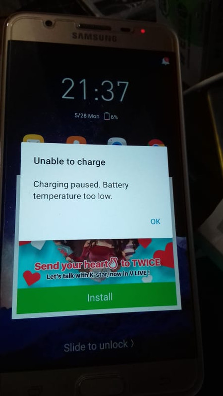 Samsung Note 2 Battery Temperature Too Low