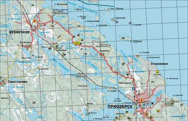 Карта кузнечное приозерский район