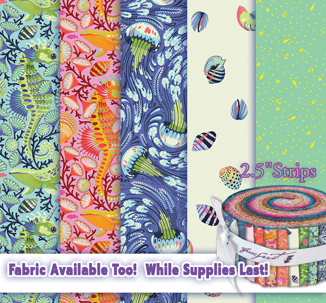 Zuma by Tula Pink for Free Spirit Sea Stallion 12 Yard Cotton Quilt Fabric 8-21 Seaglass