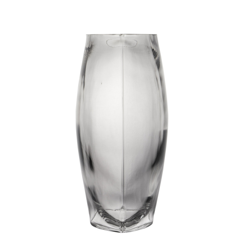 Observe how the Glass Oval Vase carries a deceptively round bowl-like silhouette 
