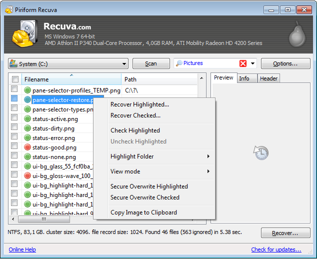 Recuva (Filesystem Recovery Utility) - Page 2 - The Portable.