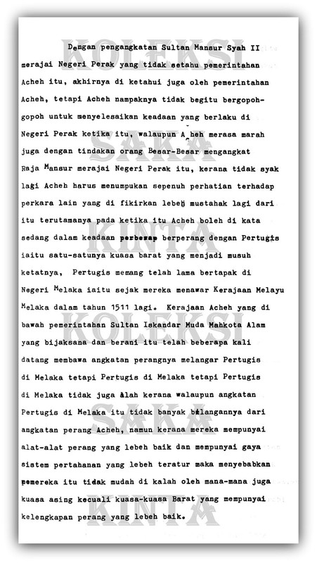 Sejarah Aceh Berkuasa Di Perak