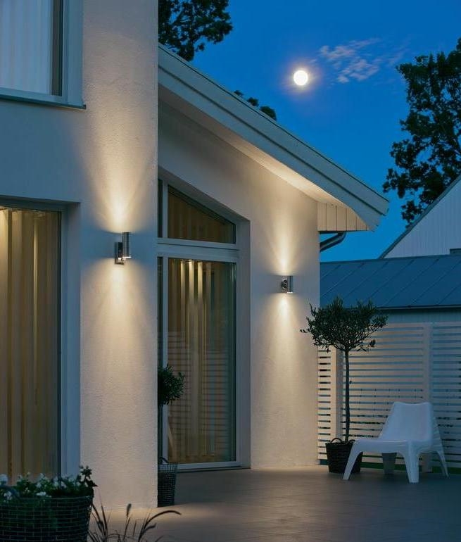 2x Stainless Steel Up Down Wall Light Gu10 Ip44 Double Outdoor 2x Stainless Steel Up Down Wall Light Gu10 Ip44 Double Outdoor Chrome