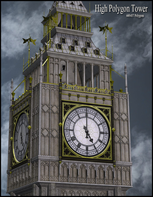 Gothic Clock Tower 01