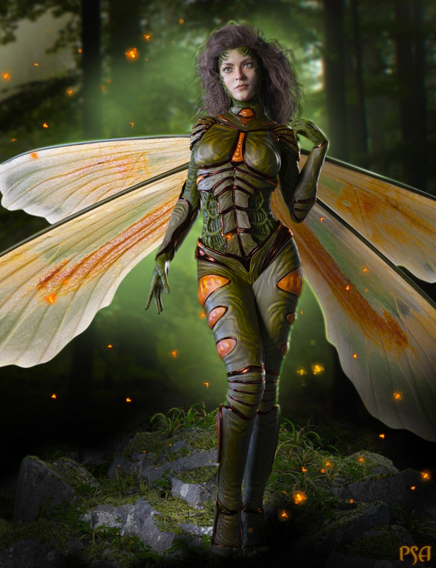 Pix Pyrida HD and FireFly Outfit for Genesis 8 Female