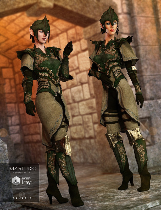 03 daz3d elven knight armor for genesis 3 female