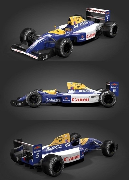 F1 Williams FW14 (Mansell, Patrese & Bonus SennaFW16 texture) – Rigged
